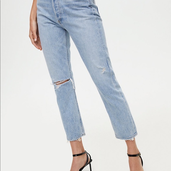 Agolde Denim - AGOLDE Riley high rise straight crop jeans